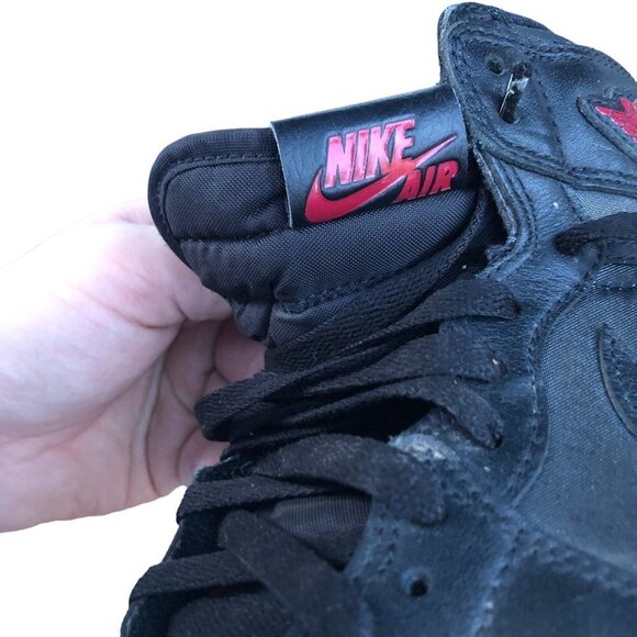 Air Jordan 1 Retro High Black Satin Gym Red Black Size 7.5 - Picture 3 of 15